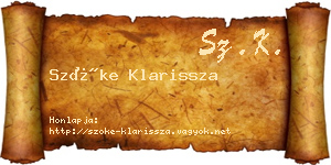 Szőke Klarissza névjegykártya